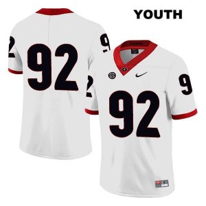Youth Georgia Bulldogs NCAA #92 Justin Young Nike Stitched White Legend Authentic No Name College Football Jersey WPA1354EU